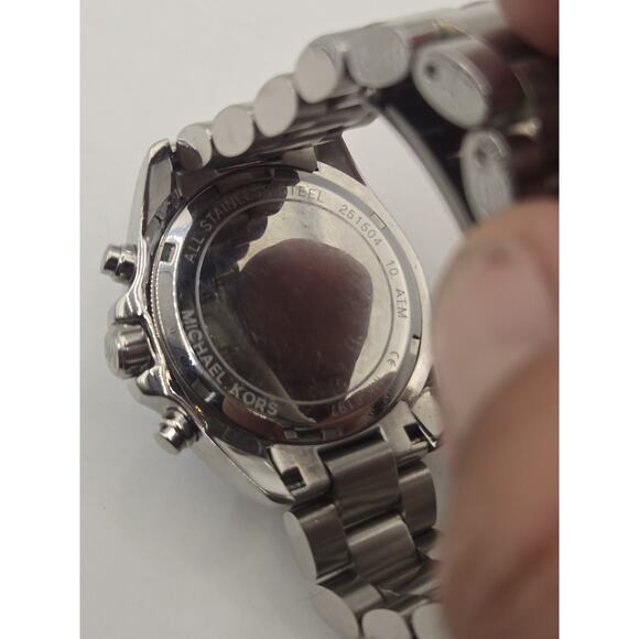 Michael Kors Bradshaw MK-6197 Stainless Steel Irridescent Flash-Lens Teal Watch. - Picture 8 of 11